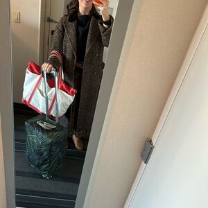 Red and White Canvas Boat Tote